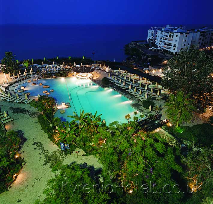 Jasmine Court Hotel Pool At Night